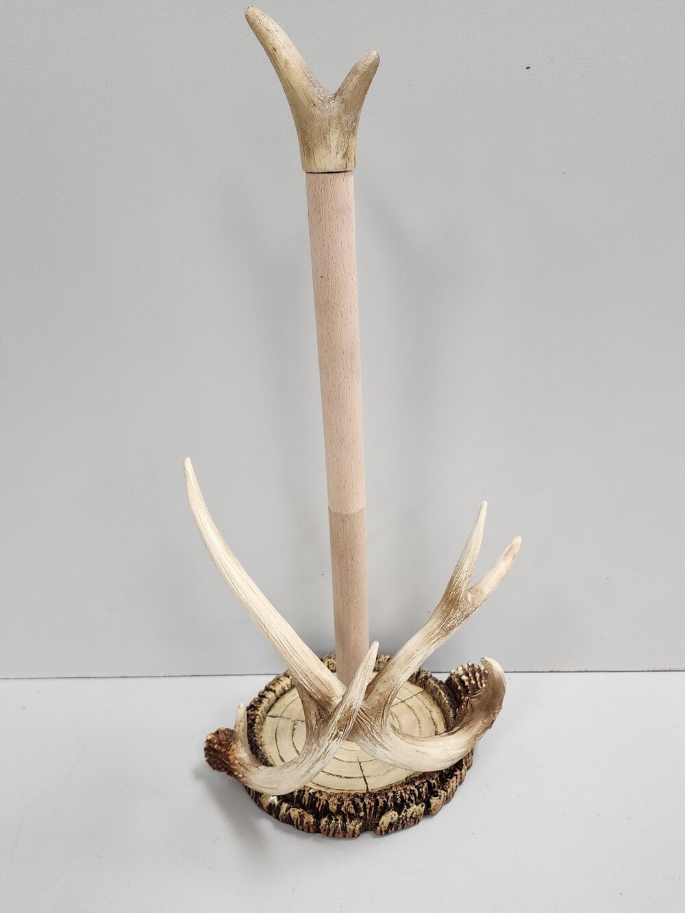 Rustic Antler Paper Towel Holder - Natural Cream and Tan